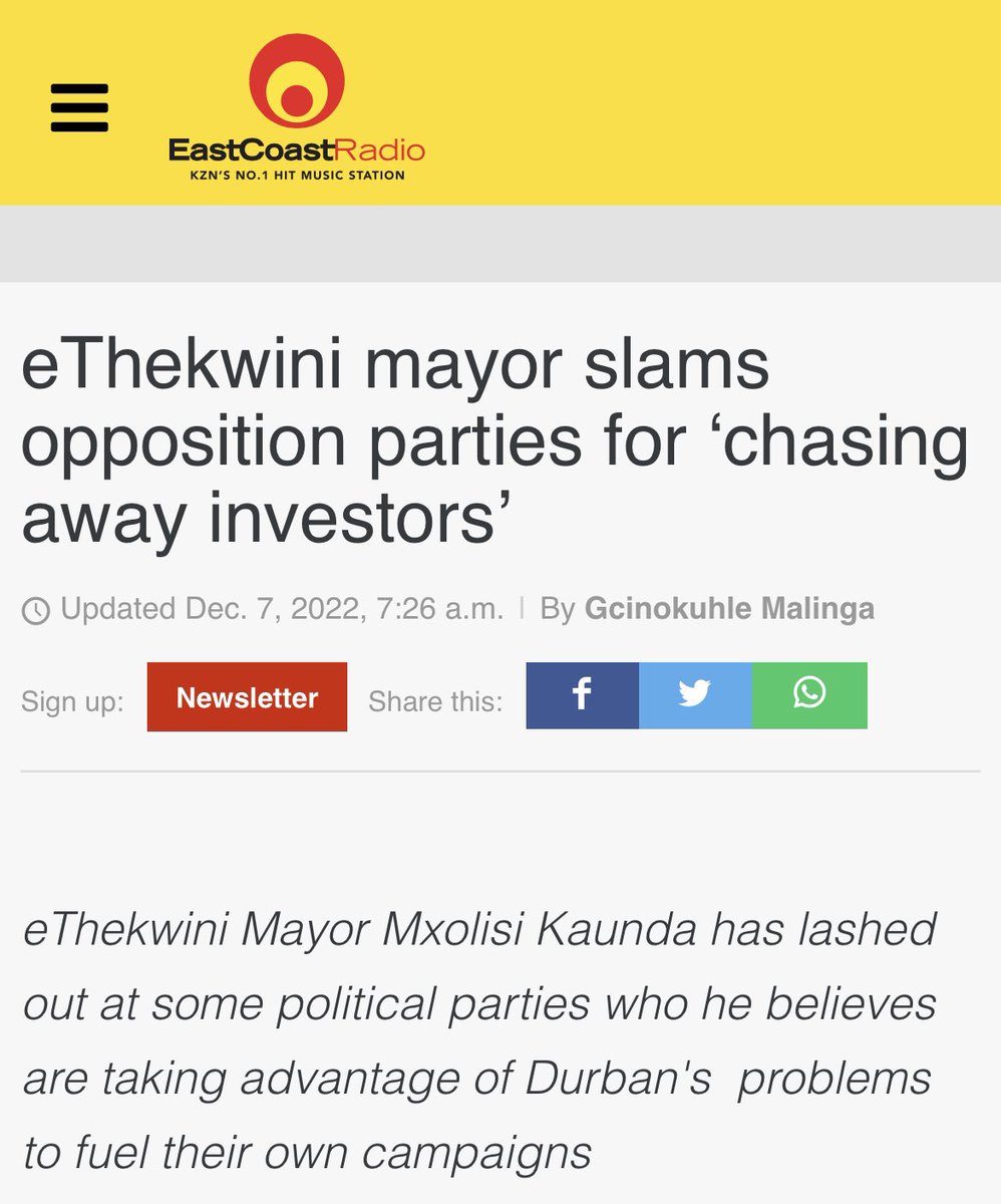 DeanMacpherson's tweet photo. The @eThekwiniM Mayor Mxolisi Kaunda is angry that DA councillors are exposing the collapse of the city, calling them “unpatriotic”. He has threatened to take them to the ethics committee. Bring it on! We will give him the political hiding of his life. https://t.co/SGxEuYTpYU