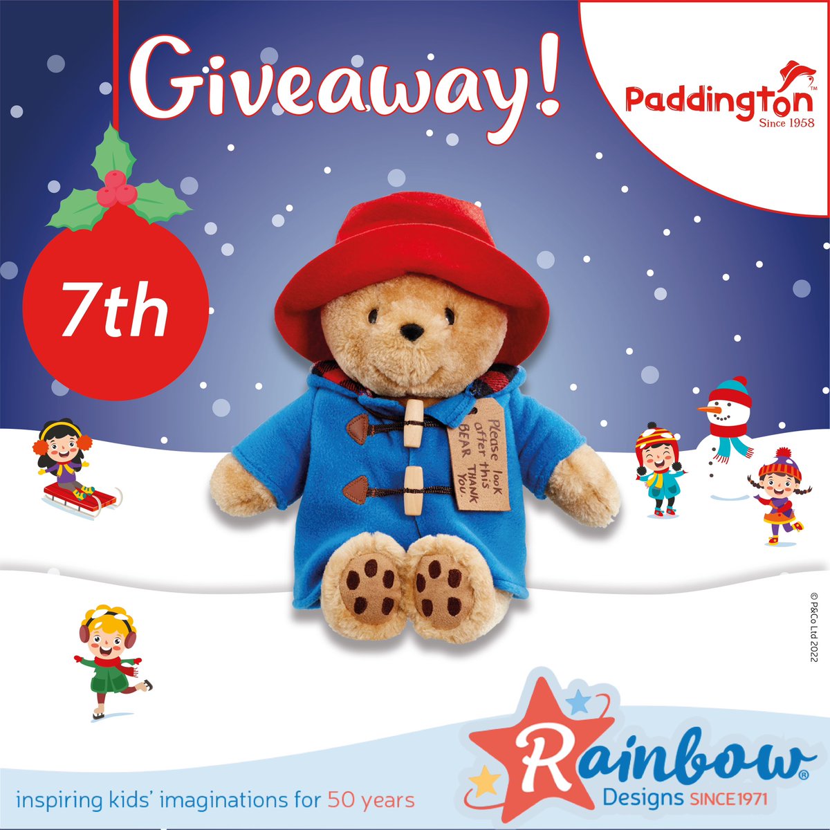 Day 7 of 12 Days of Christmas Giveaways!🎅🏻🎄To be in with a chance of winning our Classic Paddington Soft Toy:
RT &amp; Follow
Comment: #12DaysofGiveaways 
Closes at 2pm on 8/12/22 UK only, full T&amp;C’s on FB &amp; IG #win #Giveaways #paddington