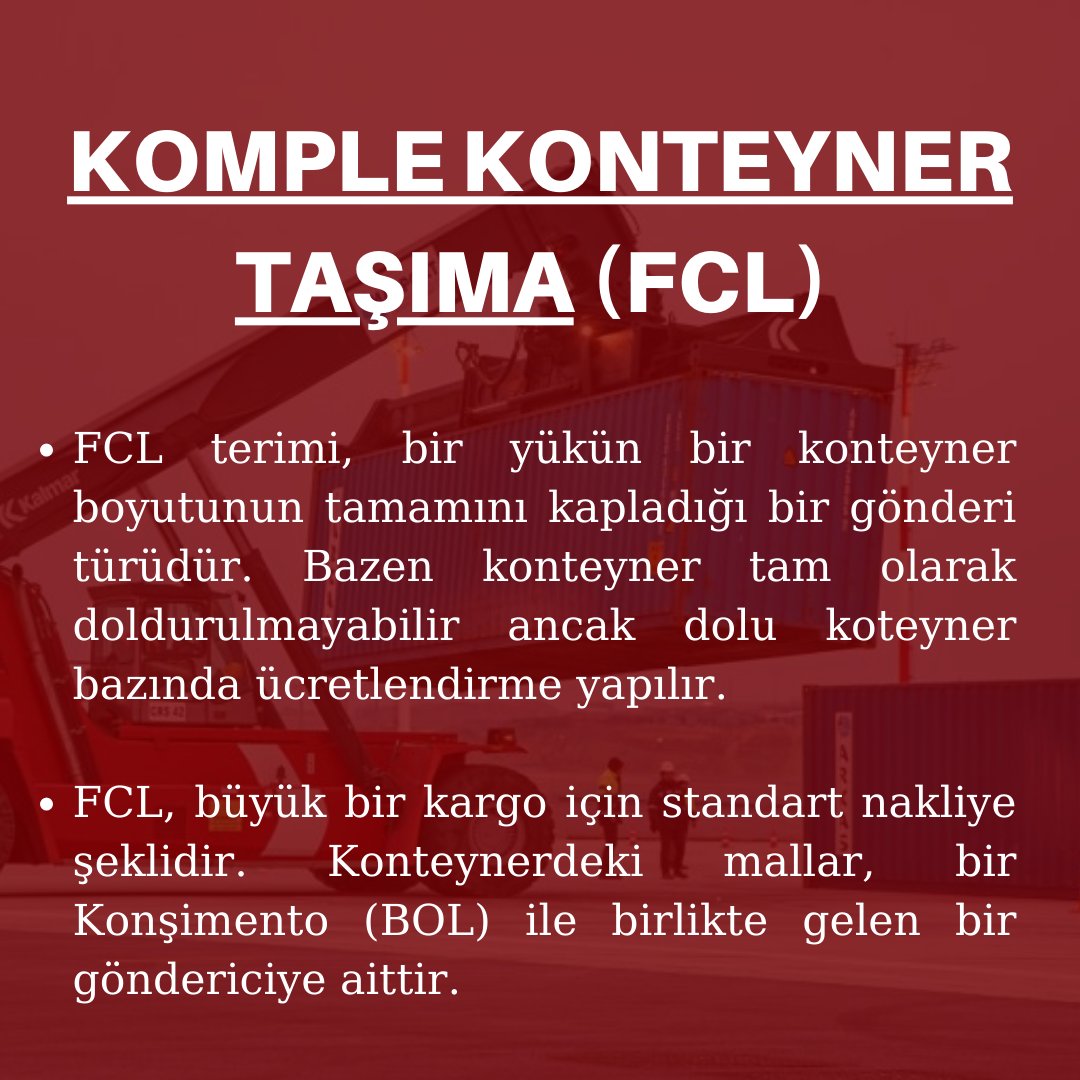 HLojstik's tweet image. Komple Konteyner Taşıma (FCL) Nedir?

#HTLogistic #Logictics #ForeignTrade #Customs #Trade #Economy #Stroge #Service #Internationaltrade #International #Product #Transportation #Export #Economic #Forwarder #Diversity #Container #Transport #Shanghai #Singapore #StorageCosts