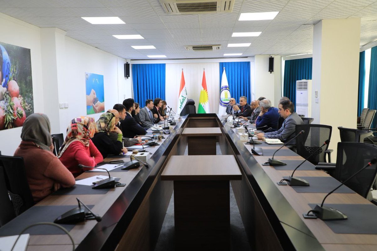 FAOIraq's tweet photo. Following 2⃣ days discussions of National Food Security Strategy #NFSS w/ various stakeholders in #Kurdistan Region of #Iraq #KRI, @FAOIraq Rep & @FAO experts met #KRI MoAWR HE Begard Talabani on collaboration & @FAO tech support to updating #NFSS & Agri Investment Map for #KRI https://t.co/wy5WmptfTR