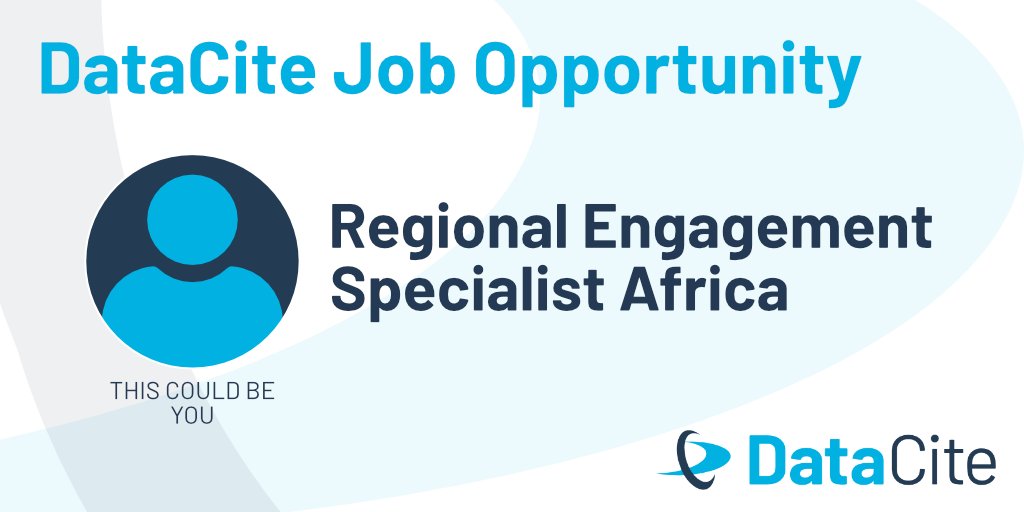 We are seeking a Regional Engagement Specialist based in Africa to
- lead engagement activities in the region
- develop educational materials
- assist organizations in setting up the necessary open science infrastructure
Apply now!
Please RT!
#WeAreHiring 
datacite.org/jobopportuniti…