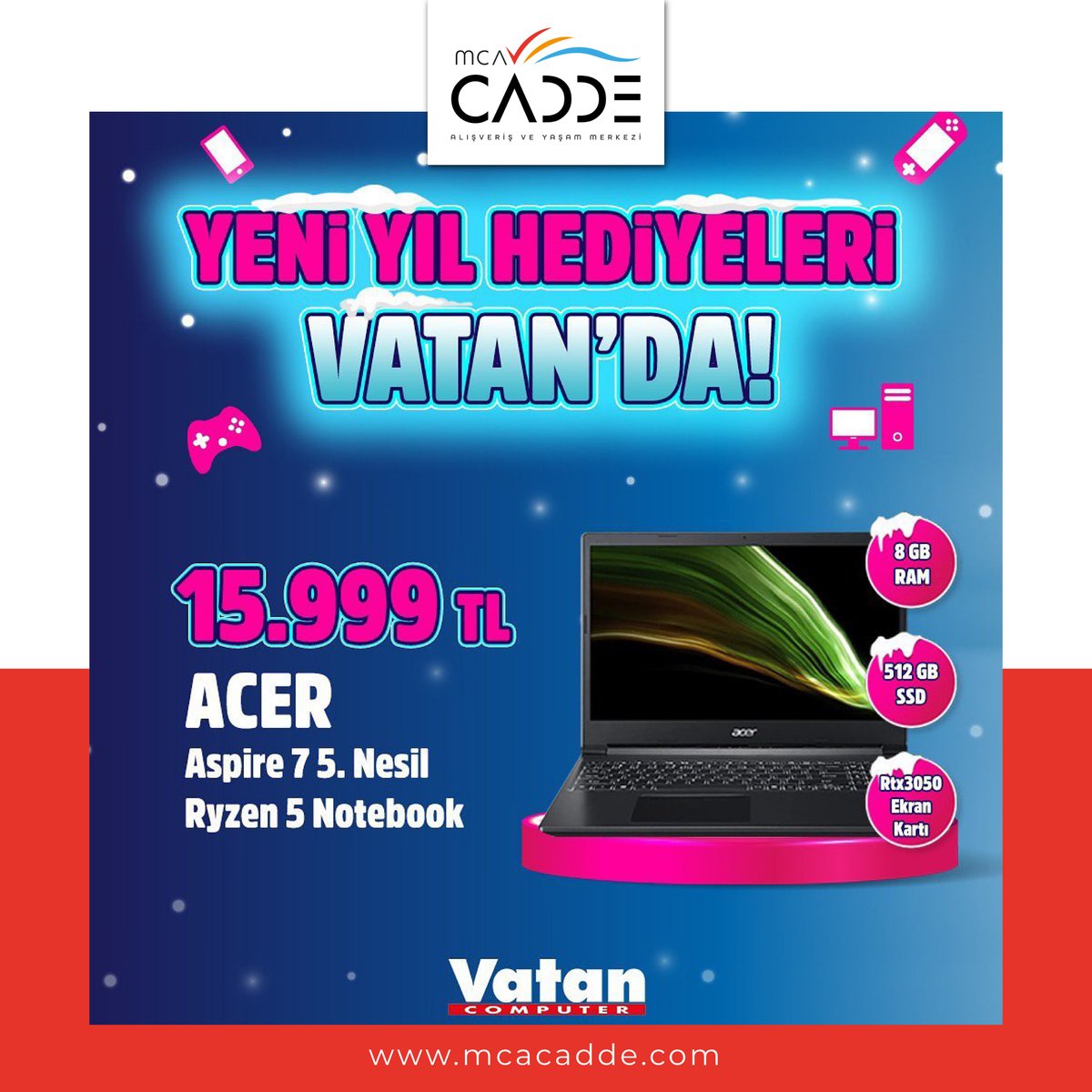 mcacadde's tweet photo. Yeni Yıl Hediyeleri Vatan MCA Cadde'de! 🎄🎉🤩

#Vatan #MCACadde #YeniYıl #Hediye #Yılbaşı #Teknoloji https://t.co/2OXj4ACrDY