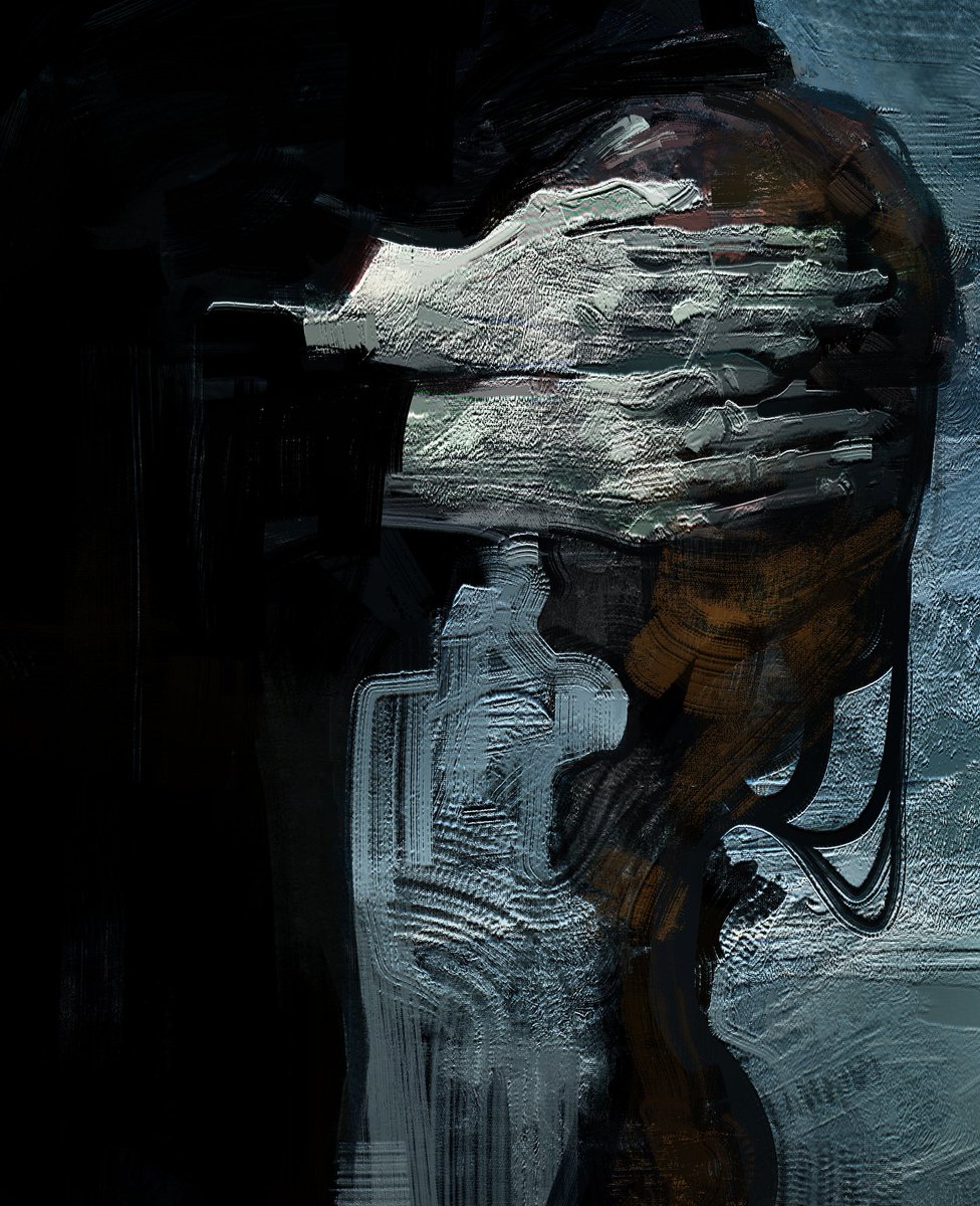 Gm! 🖤 

Sneak peek at the painting I made for the Eden Burns collab with <a href="/LaurenceFuller/">Laurence Fuller</a>, <a href="/Ruben_Fro/">𝐑𝐔𝐁𝐄𝐍🥽𝐅𝐑𝐎</a>, <a href="/valkilmer/">Val Kilmer</a> and more 👀 Hope you like. 🖤