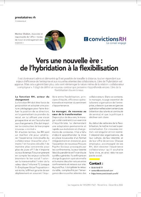 [TRIBUNE] L'ère de la #flexibilisation, ça vous parle ❓

<a href="/MarineChabot/">Marine Chabot</a>, associée et responsable de l'offre "modes de #travail et aménagement des espaces vous en dit plus. ⤵️