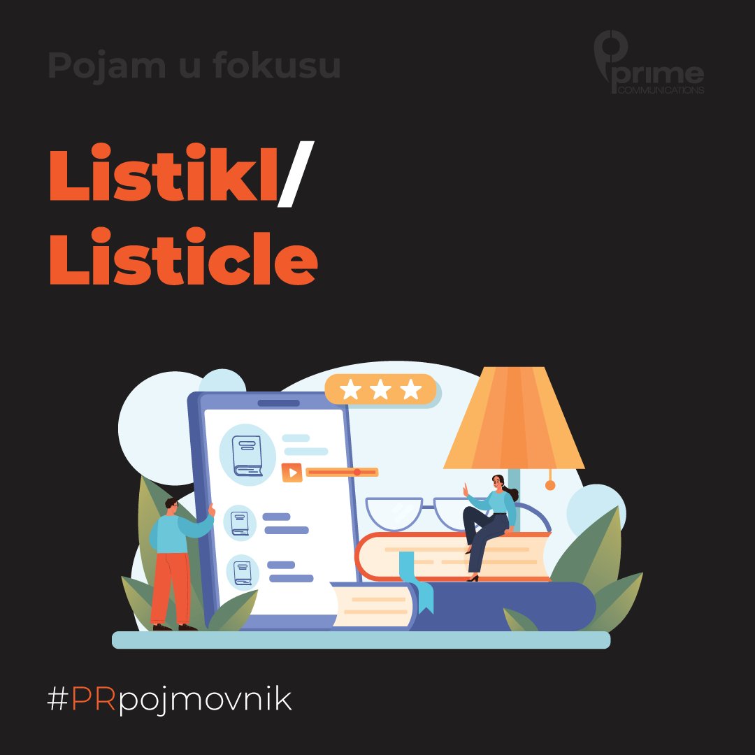 PRIME_BA's tweet image. #PRglossary #listicle

During this week, we are focusing on is a real tongue twister term 🥴. But, in fact, the listicle has a very simple definition. 💡🥳
According to Merriam-Webster, it is an article consisting of a series of items presented as a list.