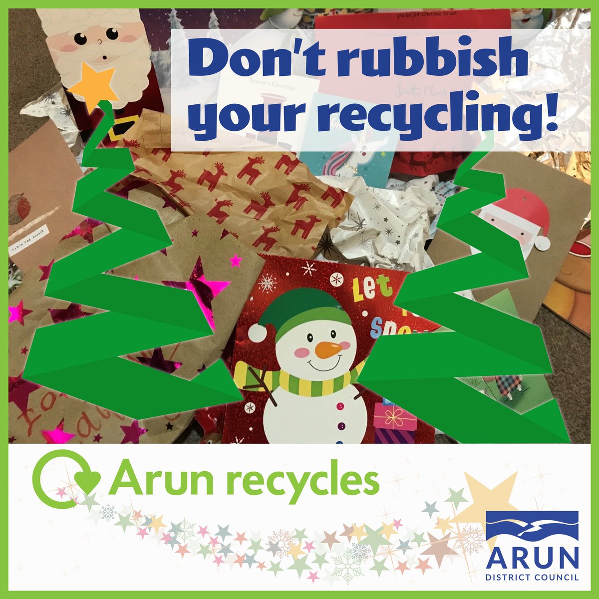 If you're buying Christmas cards and wrapping paper, try to buy ones that can be recycled. Most wrapping paper and cards can be recycled in your kerbside recycling bin unless they are glittery, metallic or foil based. 🎁

#DontRubbishYourRecycling #ReduceReuseRecyle