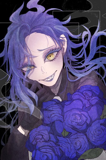 「blue eyeshadow holding」 illustration images(Latest)