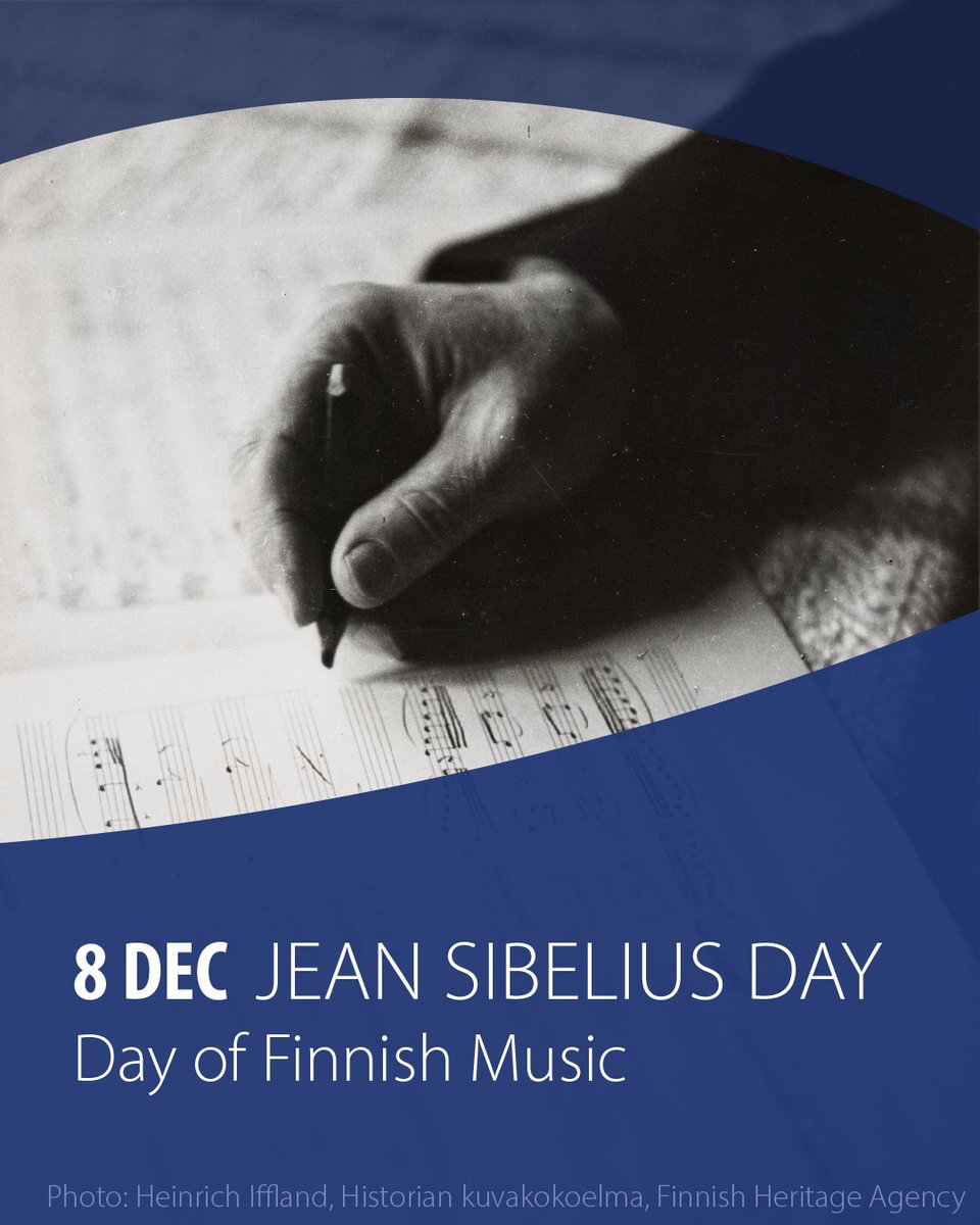 FinGovernment's tweet photo. Happy Jean Sibelius Day and Day of Finnish Music! 🇫🇮⁣⁣
⁣⁣
Jean Sibelius (1865–1957) is Finland’s best-known and most widely performed composer. We celebrate Sibelius’ contribution to Finnish music and culture by flying the Finnish flag. https://t.co/dqDttpLW2H