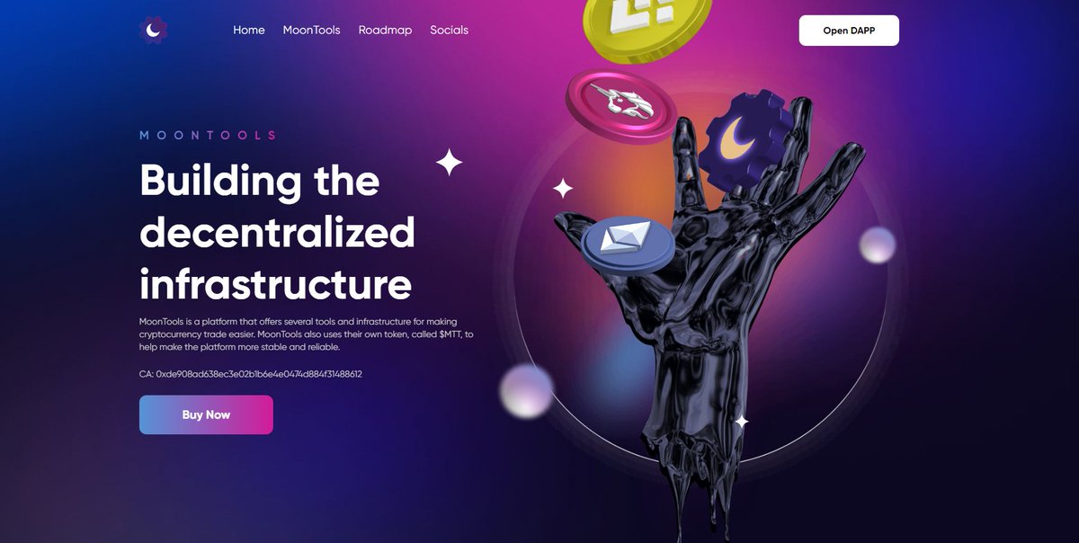 We are 8 days old, and we rolled out a working DApp, sniper bot, clone trading, V2 website and a scanner faster than etherscan that will help you finds socials in new projects to help you trade faster and secure. 
More to come, we keep building, MoonTools platform soon 🛠️🌙

#ETH