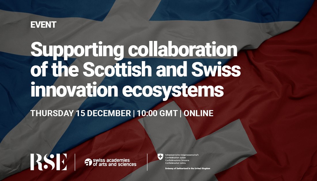 Scotland and Switzerland are leading science and innovation countries - can we do more by working together more closely?

Join our webinar on 15. Dec 10am GMT
rse.org.uk/whats-on/event…