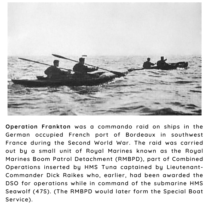 BritishHistorym's tweet photo. #otd 7 December 1942 – World War II: British commandos conduct Operation Frankton, a raid on shipping in Bordeaux harbour.
#Britishhistory #secondworldwar #Britishcommandos #cockleshellheroes https://t.co/GTssYsfuzO