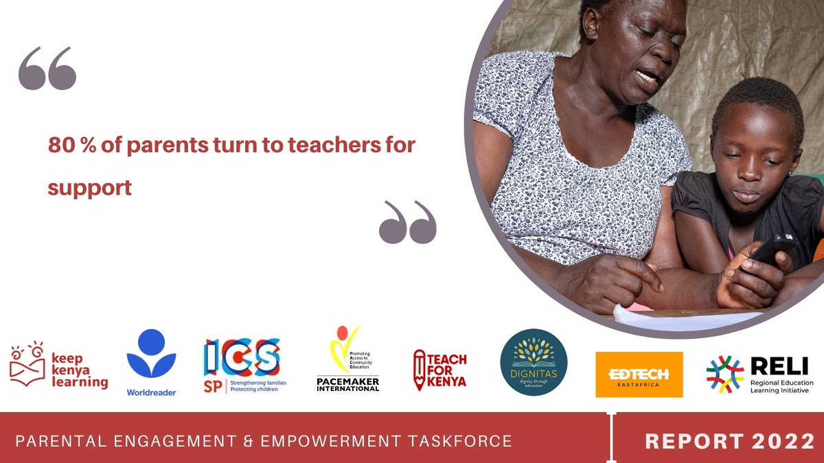 Over 80% of parents say that they turn to teachers for support in helping their children learn. Teachers should be empowered with guidance, resources, and the necessary competencies, as they are typically the parent’s first reference point. drive.google.com/file/d/1QzjnXT…
