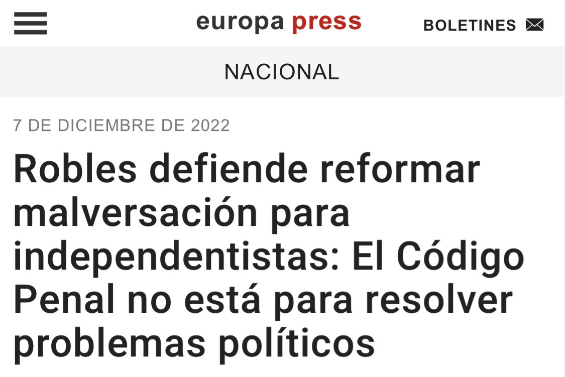 Los problemas políticos tampoco se resuelven despenalizando las conductas delictivas de los autores de esos problemas.

El PSOE está haciendo una reforma legal a la carta, un Código Penal diseñado para favorecer a sus socios de Gobierno.
