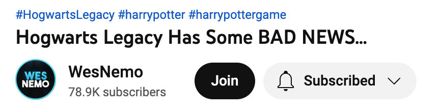 Terry_Kitto's tweet photo. @WesNemo Hey dude, subscribed, followed, and left a YouTube comment! Cannot wait for Hogwarts Legacy, truly will be a once in a generation experience ⚡️ #NemoPS5 https://t.co/jFsco7XGsB