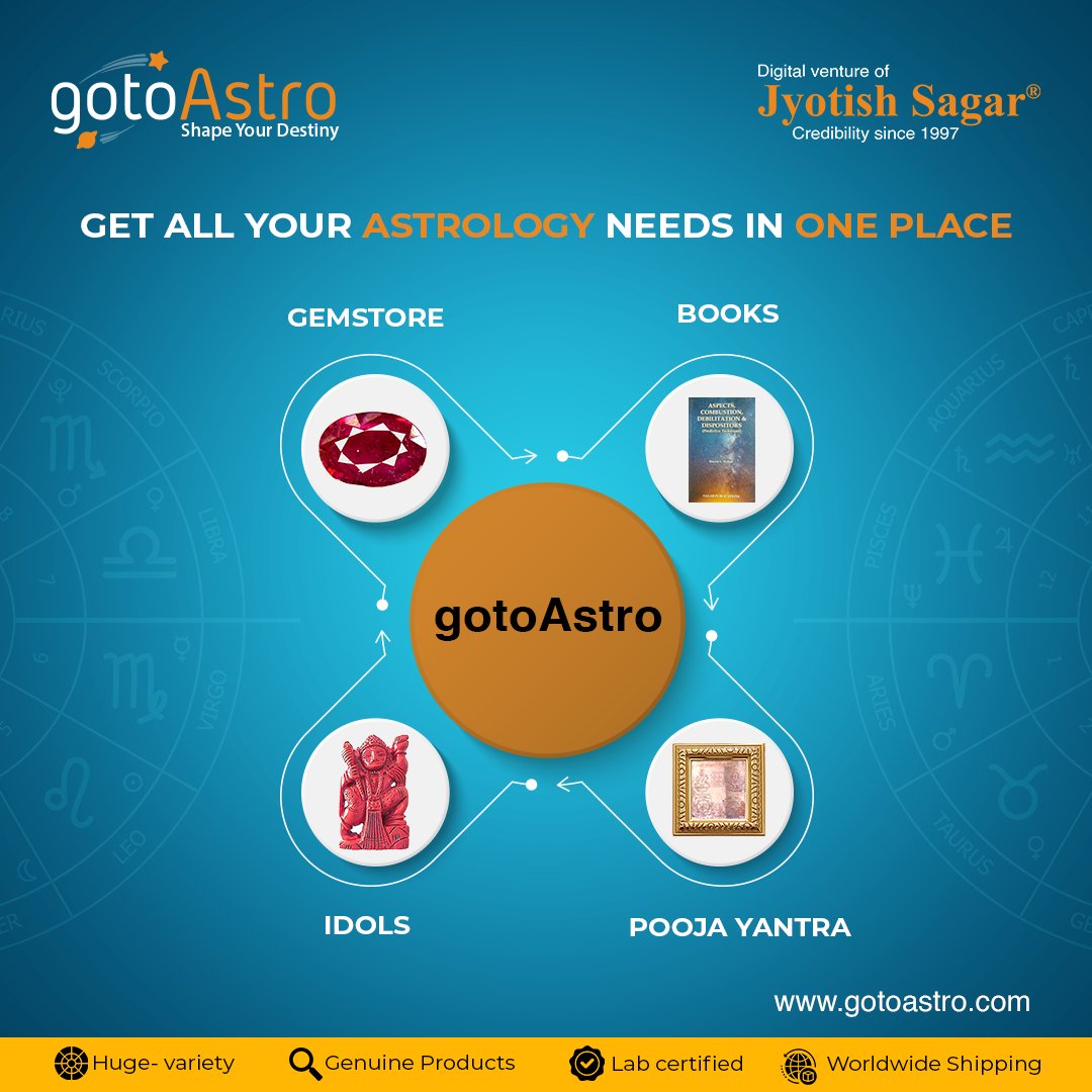 gotoAstro's tweet photo. Be it gems, books, or idols, find all your astrology requirements in one place with gotoAstro store. 

#gotoastro #poojayantra #onlinepoojabooking #gemstones #gemstore #astrobook #idols #astrolover #astrologylessons #astrologysign #astrologylessons #astrologyschool https://t.co/PrgzTtzB5m