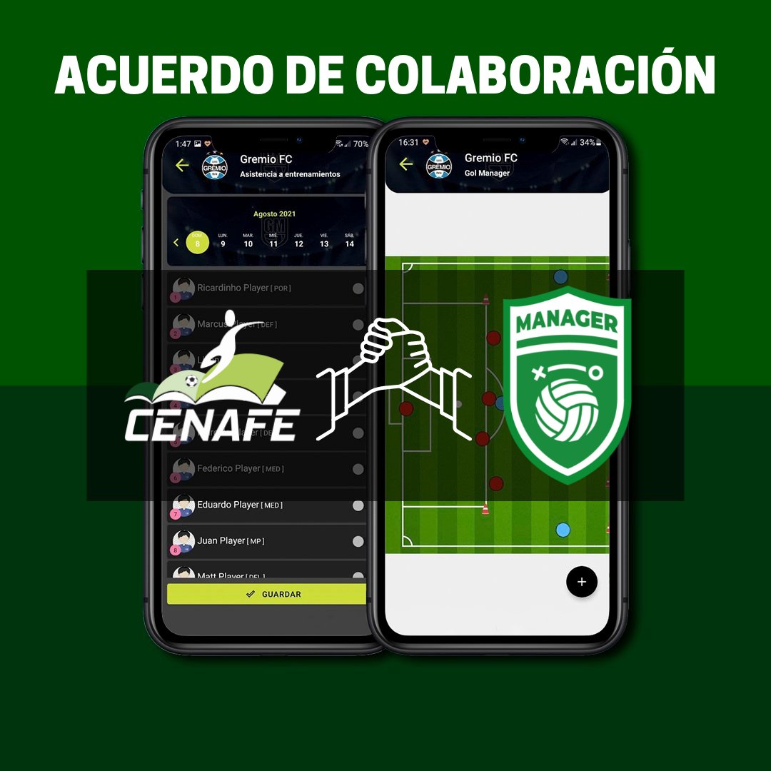 CenafeEscuelas's tweet photo. ACUERDO 🤝🏼
ℂ𝔼ℕ𝔸𝔽𝔼 y @GolManager cierran un acuerdo para que tod@s sus alumnos dispongan de la APP durante el curso gratuitamente y un descuento después de realizar su formación.
#golmanager #cenafe #futbol #entrenadorcenafe #formaciondeentrenadores https://t.co/uXIk6SNh27