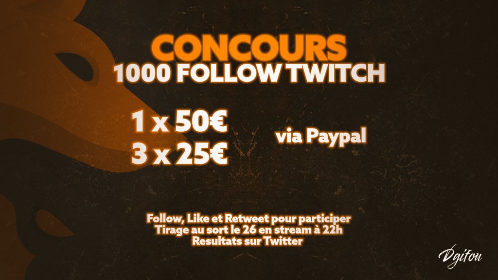 dgifou_rl's tweet photo. Helloo, je vous en parlais. Pour vous remercier des 1000 Follows Twitch, le concours Twitter est arrivé. J'espère que ça vous plaira. 🤠

Bonne chance à tous ! ♥️

⬇️ Toutes les informations sont justes en dessous ⬇️

(Le 24 décembre 2022 sera la dernière journée pour s'inscrire) https://t.co/NZIjLqHREo