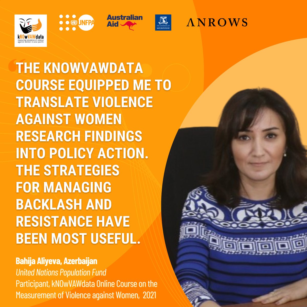 Translating data into action is not easy.

The @kNOwVAWdata course teaches participants how to use #ViolenceAgainstWomen data to create lasting change.

Enroll here: knowvawdata.com/course

#16Days
#GenderData
#RespectAndEmpower