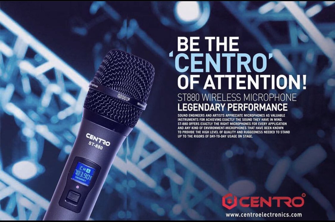 Centro_audio's tweet photo. Be the “CENTRO” of attention!

ST880 Ultra High Frequency Dual wireless Microphone.

#centro#gear#upgrade#audio#microphone#lovemusic#studio#recording#mic#music#sound#wireless#singing#karaoke#musician#stage# https://t.co/Cfhj9zc80f