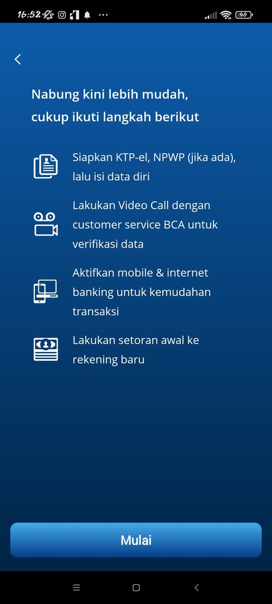 KarlamSinaga's tweet photo. @HaloBCA Saya kemaren sudah isi data untuk pembukaan rekening baru, lalu tadi siang saya melakukan sesi VC dengan CS, trus ketika saya mau buka BCA Mobile kenapa saya disuruh isi data lagi? Lalu data yang saya input kemaren gimana. Mohon penjelasannya.. https://t.co/NVku6F8EbR