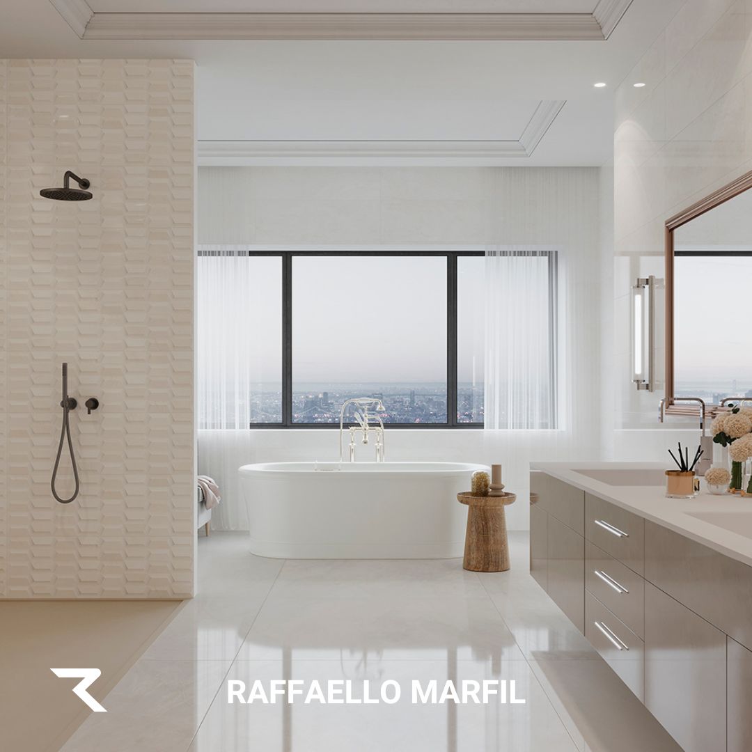 Raffaello interpreta el mármol a través de una alta calidad estética y una refinada versatilidad. Disponible en color Marfil. Descubre la colección en nuestra web.

#rocersa #marmol #azulejosdemarmol #marmoles #diseñodeinteriores #sectorceramica #ceramica