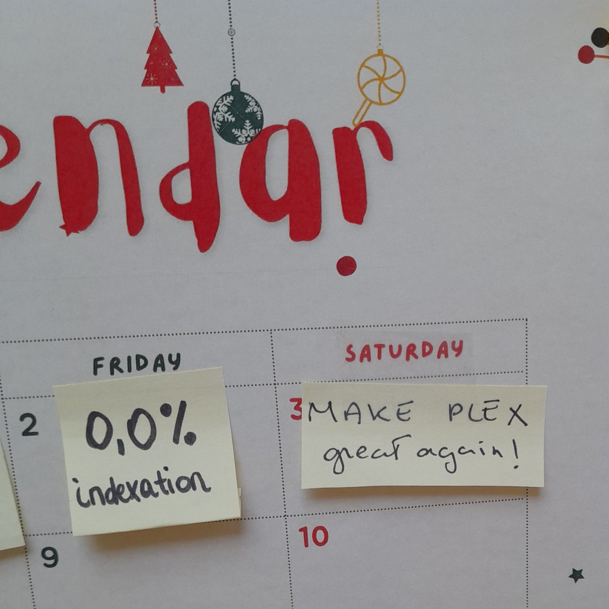 PlexBelgica's tweet photo. Just another day at the office, facing reality...
- 0,0% indexation 😠☹️
- maybe a gift or miracle at Saint Nicholas day 🎁🤞 ... ?
👉Nothing Nada Rien Niks
#AdventCalendar #PLEX #indexation #MakePLexGreatAgain https://t.co/yBwW0WKZ9r