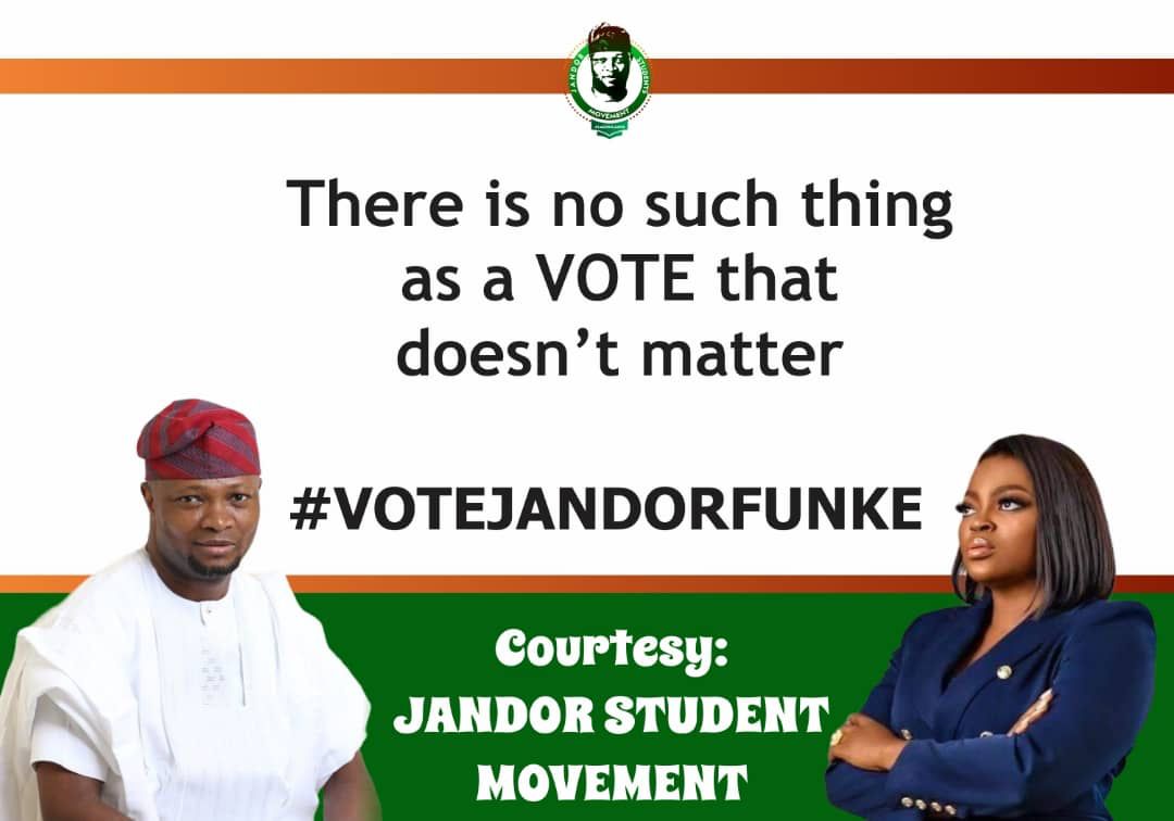 JandorStudents's tweet photo. Our Victory started the moment We conquered the stereotyped mindset towards Leadership in Lagos.
It is not a matter of Who wants Who but Who the People wants and Know can Deliver.

We have begin the Victory Walk, we will not stop until Fresh Air is circulated.
Itura Ti De! https://t.co/D6Eo8QTe12