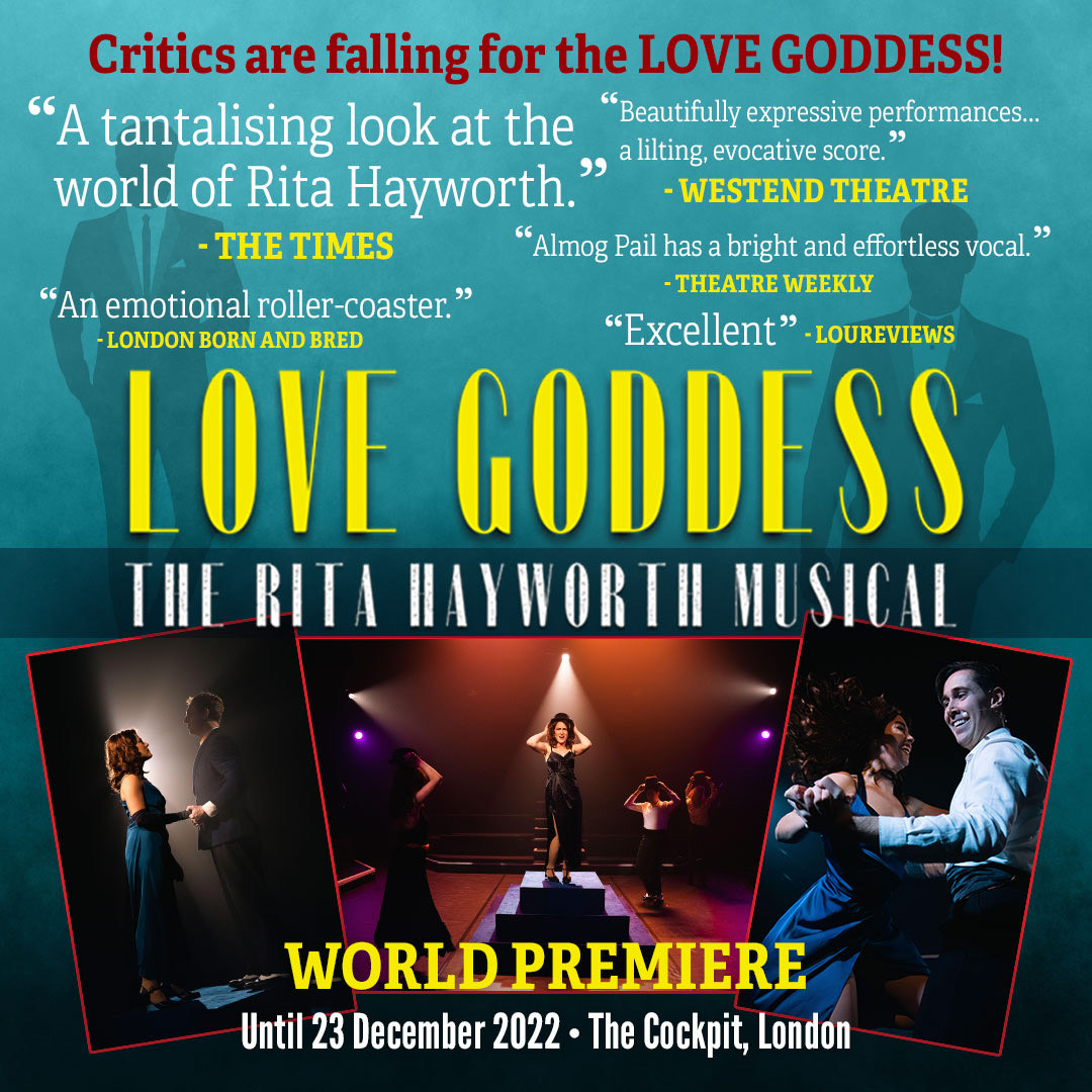 LoveGoddessMus's tweet photo. Experience the "emotional roller-coaster" (@londonbornandb1) that is #LoveGoddessTheMusical this festive season. Must end 23 December @cockpittheatre https://t.co/2EjXqRVxfK 
#NewMusical #MusicalTheatre #OffWestEnd #RitaHayworthMusical
📸 @RoswithaChesher https://t.co/VYUd4N5h9l