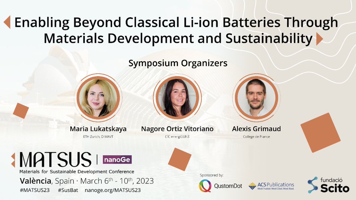 nanoGe_Conf's tweet photo. Great speakers will be part of this amazing symposium “Enabling Beyond Classical Li-ion #Batteries through materials development and sustainability” 

Join us and share your research #MATSUS23

🗓️6th-10th March 2023 València Spain

▶️ Submit your abstract: https://t.co/U3hVWc29og https://t.co/qSz5JrnR98