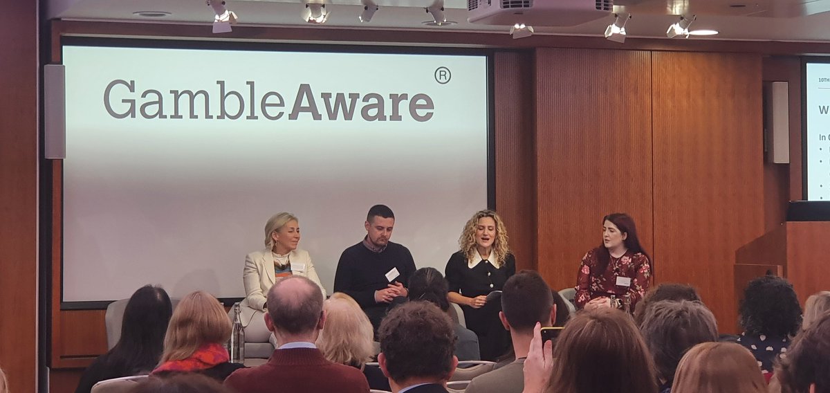 A brilliant starting panel on &#39;What does a Public Health approach mean to you?&#39; with a great speech by  @HBowdenJonesOBE and involving  the inspiring @GambleAware Lived Experience Council members @sam_starsmore and