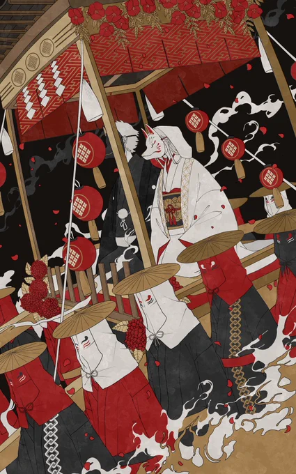 #今年も残りわずかなので今年一番伸びた絵を貼る『狐の嫁入り』 