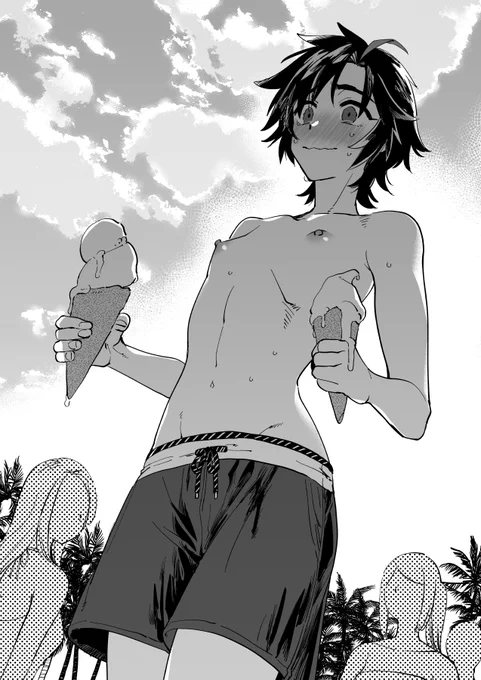 #今年も残りわずかなので今年一番伸びた絵を貼る
センリの男水着チャレンジの絵だった! 