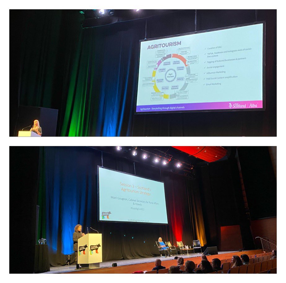 Great session from Vicki Miller,         <a href="/VisitScotNews/">VisitScotland News</a> on story telling and insights around Scottish Agritourism.  The businesses talking at this event are a complete inspiration; really innovative rural businesses as noted by Mairi Gougeon <a href="/BordersCollege/">𝗕𝗼𝗿𝗱𝗲𝗿𝘀 𝗖𝗼𝗹𝗹𝗲𝗴𝗲</a>