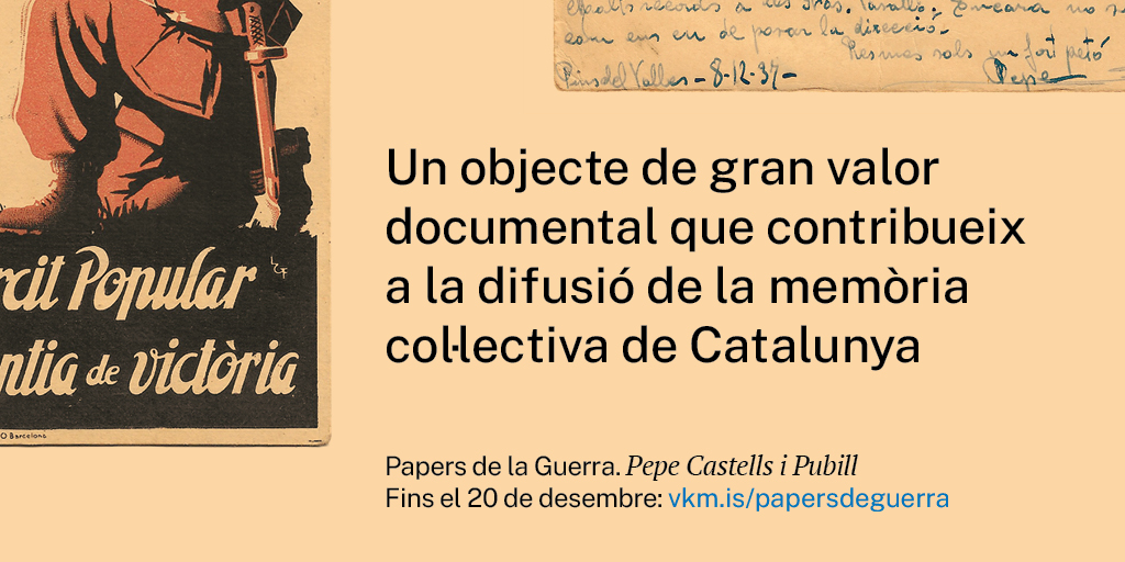 "Allò era Història. Història de la nostra família, del nostre poble, del nostre país i de la guerra [...]. Ara en volem parlar, descobrir tot allò que no s’ha dit. Trencar el silenci de tanta gent que va patir"

Núria Castells, neta gran de Pepe Castells
👉vkm.is/papersdeguerra