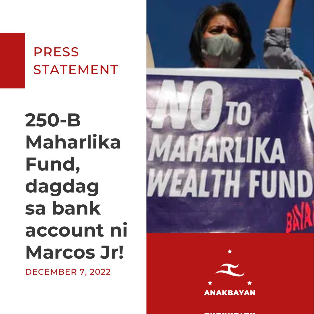 "Kung gusto ng rehimeng Marcos-Duterte na pagbutihin ang kalagayan ng mga Pilipino, itulak nila ang mga makamasang polisiya! Ibigay ang nakabubuhay na sahod, wakasan ang kontraktwalisasyon, at gawing libre, ligtas, at dekalidad ang edukasyon."

More: facebook.com/19348310733379…
