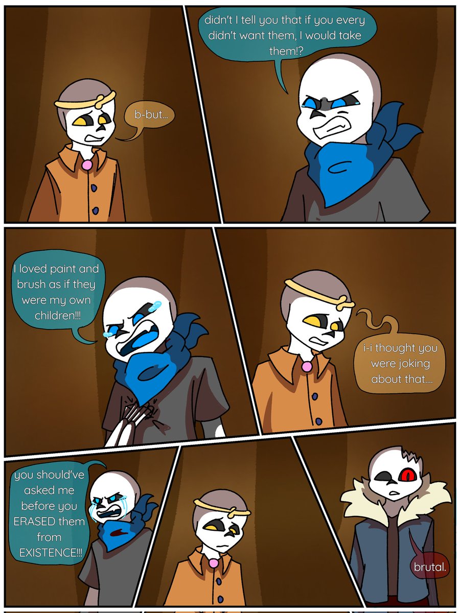 Lore61333309's tweet photo. Page 71
Uncle blue, the children are gone 🥲
#utmv #reverse_dreamtale #dreamsans #bluesans #underswap #NightmareSans #horrorsans #comic #art https://t.co/hocG9RtvDa