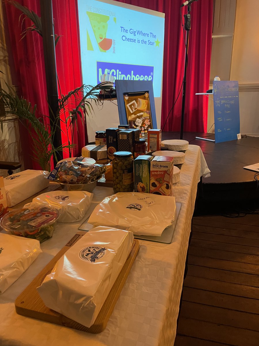 Huge thank you to everyone who came to <a href="/FConstitutional/">Farsley Constitutional</a> Cheese &amp; Wine on Sunday. I think our subtleties of ageing test winner was the 9 week Barncliffe Brie from <a href="/YorksFineCheese/">YorkshireFineCheese</a> &amp; the Naked Garlic, Doris &amp; the gooey delight of the Barney from <a href="/teesdalecheese/">Teesdale Cheesemkers</a> were very popular.