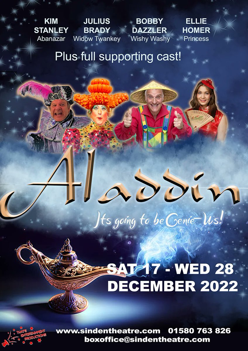 Would you like to win 4 Tickets for Aladdin at The Sinden Theatre this December ?

bigwow.uk/prize/win-4-ti…
