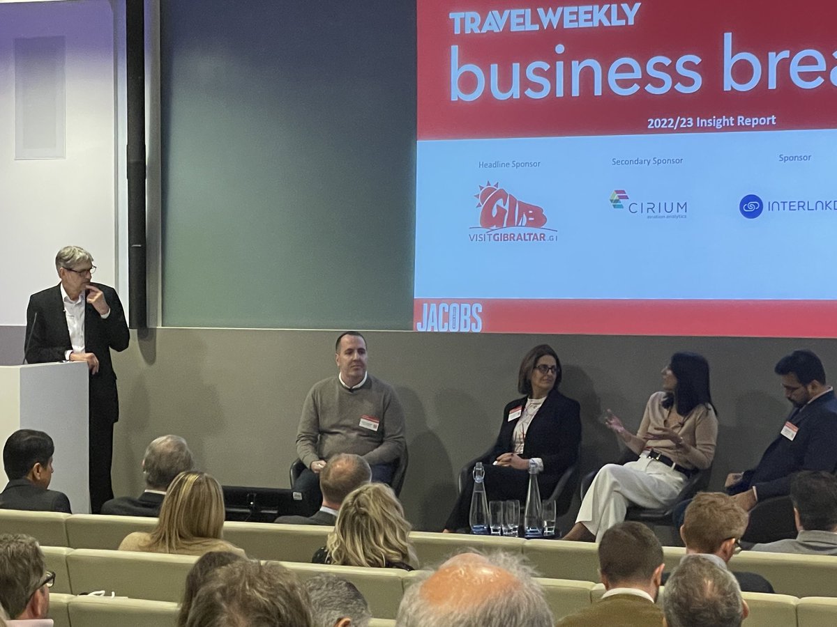 ⁦<a href="/TayloronTravel/">Ian Taylor</a>⁩ has had his Weetabix this morning.  No hiding place for the panel or audience! #twbizbreakfast