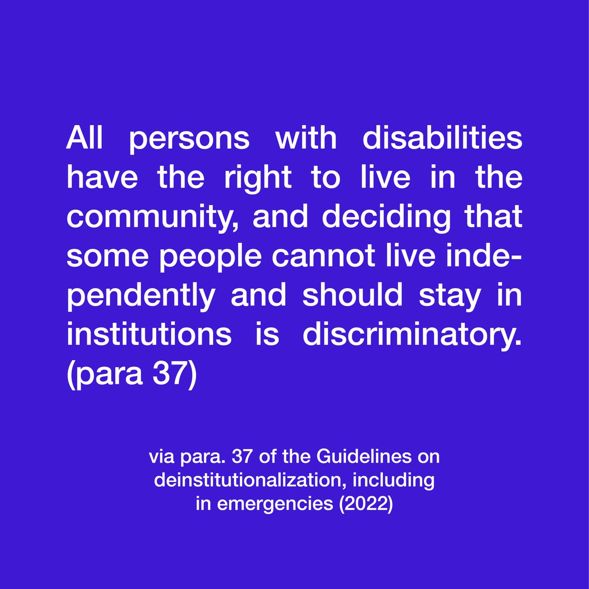 ENIL_EU's tweet image. Some Disabled People cannot live in the community?
So living independently is not for everyone?

 @UNHumanRightsEU
 @EU_Commission
 #Deinstitutionalization #DIGuidelines