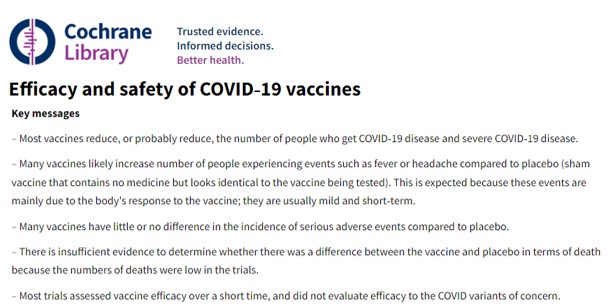 Our review including 41 randomized controlled trials on #COVID19 #vaccines has been published!
What are the benefits and risks of vaccines for preventing COVID-19? 
👉cochrane.org/CD015477/EMERG…