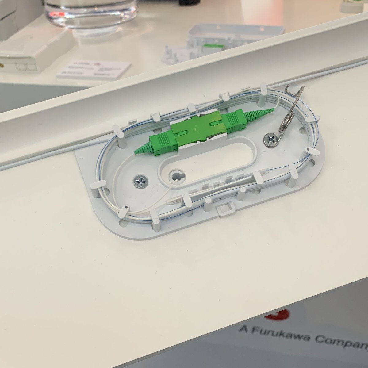 Just been looking at <a href="/ofs_optics/">Lightera (Formerly OFS)</a> #InvisiLight fibre solution at #connectedgermany - seriously impressive (and small) offering for putting connectivity inside the building/ #MDU
