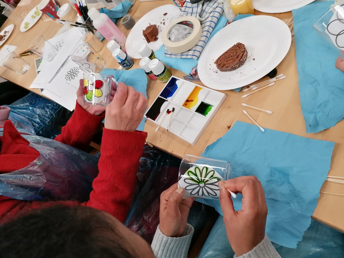 Might have been a cold day on Tuesday but our Friendship Group had a painting session at The Herbert Art Gallery led by Bee and Amanda. The group painted flowers using watercolours and oil. We also made sunflower fat balls as bird feeders for wildlife over the winter.