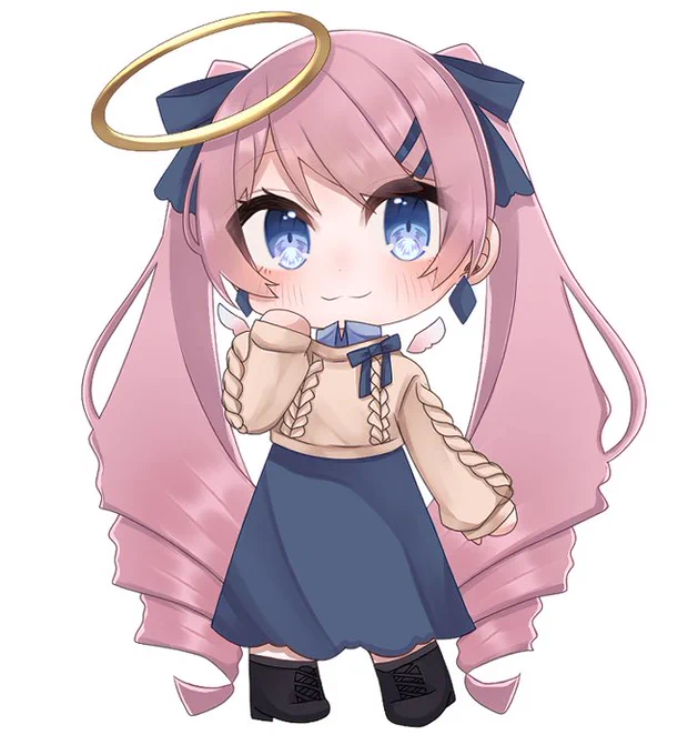 デジタルで描いたり、コピックで描いてるうちの子の天使のミアちゃん! #自分の代理キャラを貼れ見た人もやる#オリジナルキャラクター 