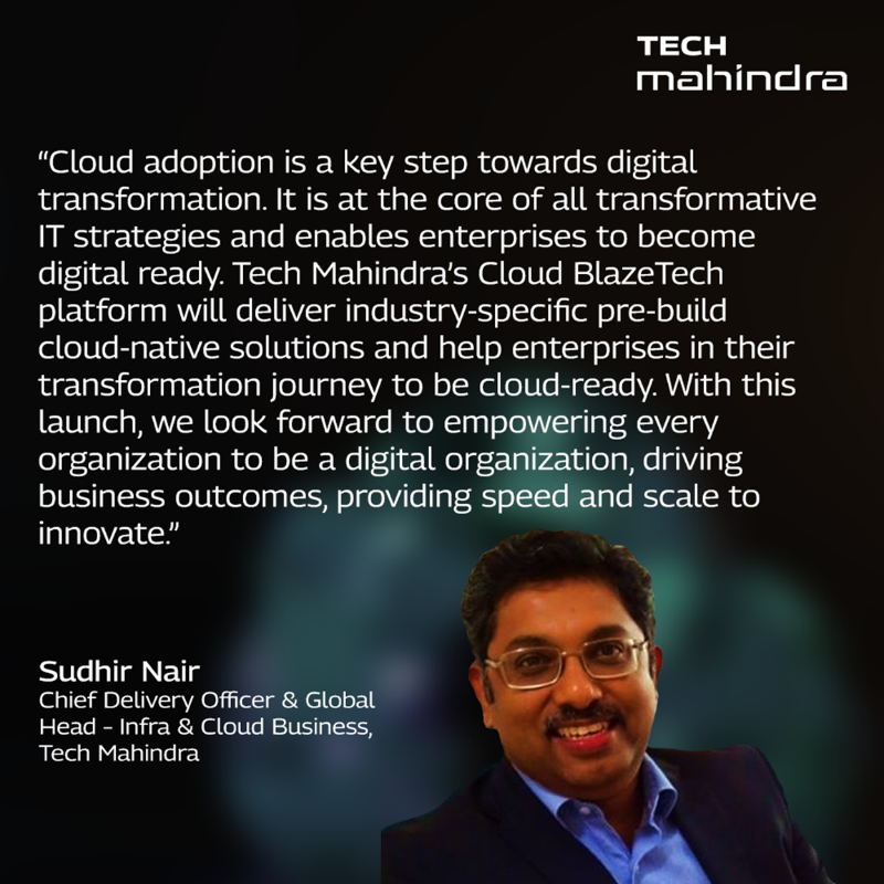 tech_mahindra's tweet photo. We are delighted to launch Cloud BlazeTech to maximize business value for cloud-powered enterprises globally.
Know More: https://t.co/uBA24mVjg7
#NxtNow #CloudBlazeTech #CloudTransformation