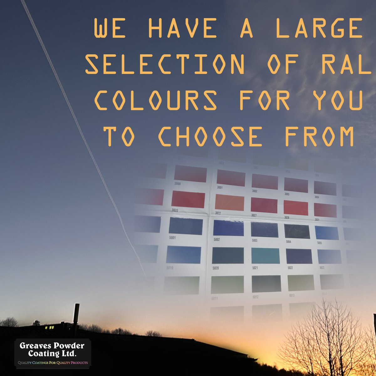 LtdGreaves's tweet photo. We stock a wide variety of colours and finishes to suit your needs! 🌈

#powdercoating #powdercoated #ral #sheffield #kelhamisland #neepsend #madeinsheffield #steelcity #sheffieldbusiness #business #gpc #greavespowdercoating https://t.co/xs376qNA2H