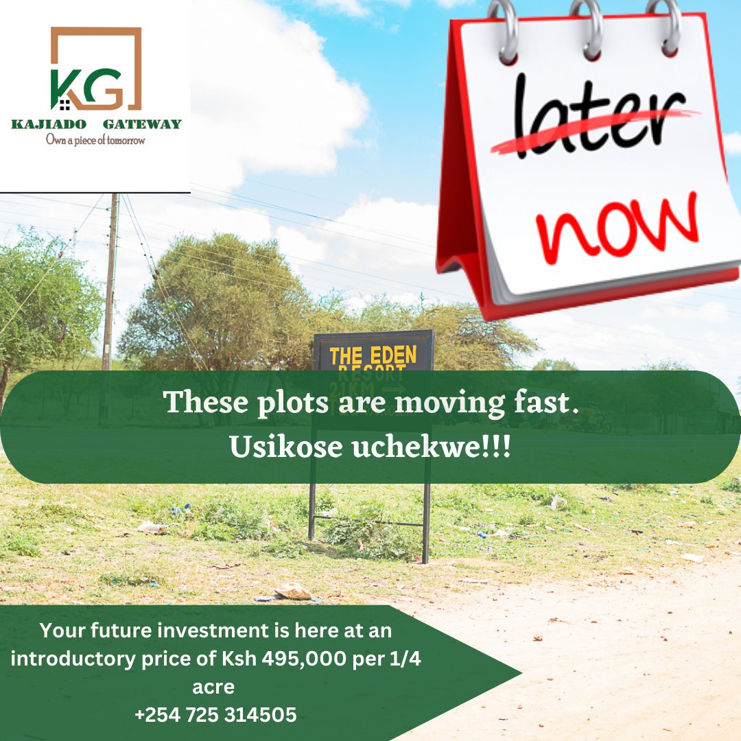 KajiadoGateway's tweet photo. Procrastination is the thief of time and the grave in which opportunity is buried. NOW is the time to Invest in land that will appreciate by 50% per year over the next 5 years. 
#OwnAPieceOfTomorrow #Kajiadogateway #procrastination https://t.co/QF7E61spFE