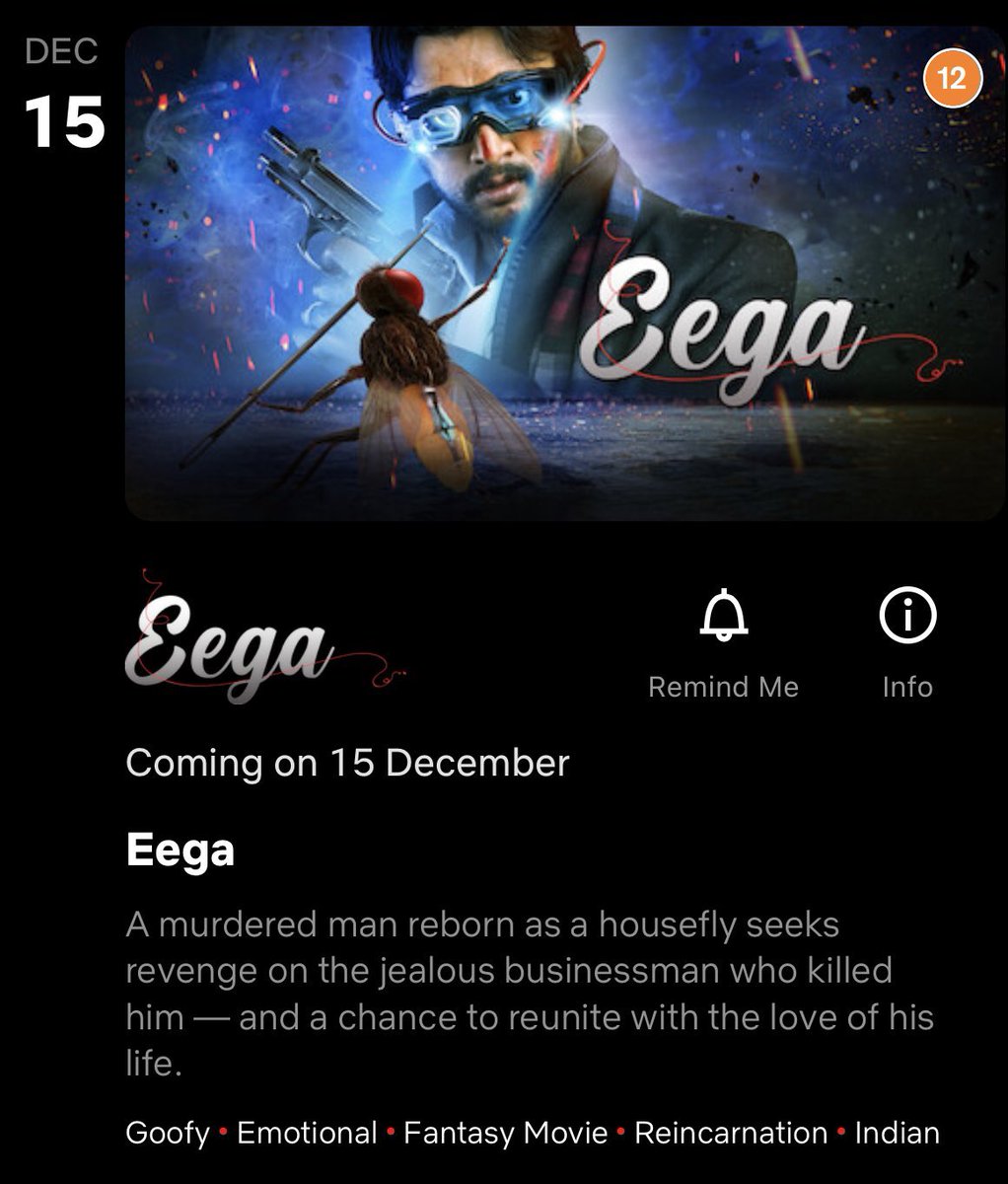 letscinema's tweet photo. EEGA by SS Rajamouli will start streaming on Netflix from next week https://t.co/8UcgPz9PPs