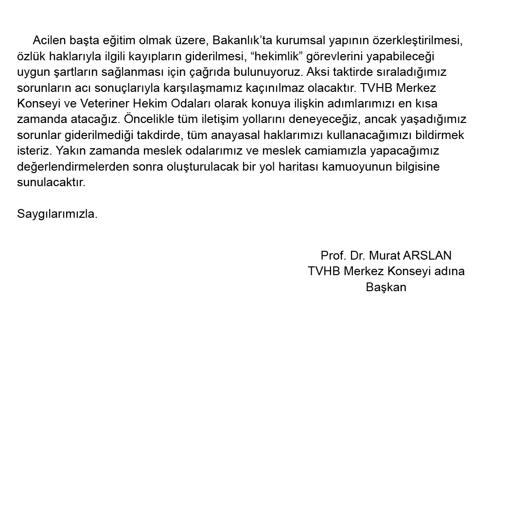 Türk Veteriner Hekimleri Birliği tweet media