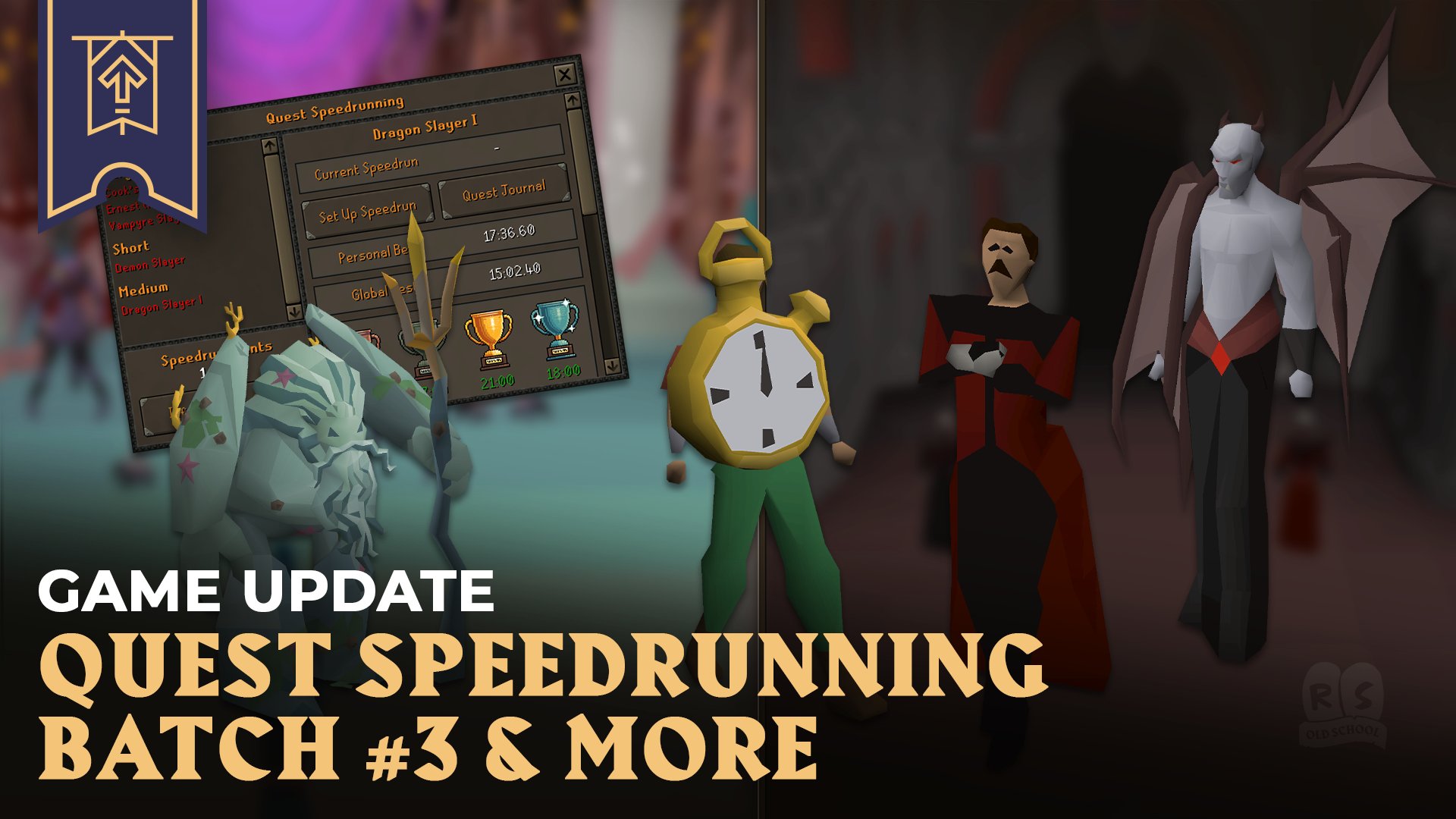 Old School RuneScape on X: ⚙ GAME UPDATE ⚙ 🏃‍♀️ 🏃‍♂️ 💨 Set your running  shoes to max speed as we race towards more Quest Speedrunning challenges,  along with the final changes